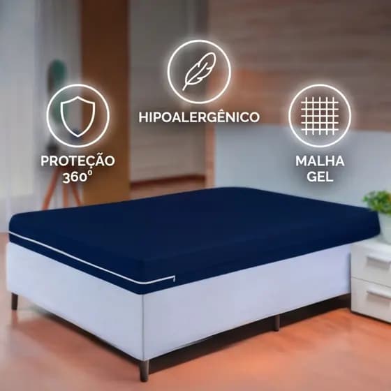 Capa Protetora para Colchão Casal em Malha gel com Zíper