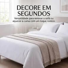 Manta Sofa Pompom 1,40M X 1,40M algodão xale sofa decorativo peseira rústica