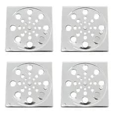 Kit 4 Tampa Ralo Grelha Quadrado 15cm Inox Abre/ Fecha Rotativo