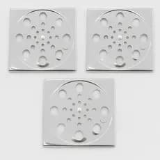 Kit Ralo Grelha Quadrado 9,5cm Inox Abre/Fecha Rotativo 3 unidades