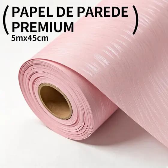 Papel de Parede Rosa Texturizado com Linhas Rosas para Quarto Infantil, Meninas 1/2/3 Peças