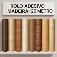 Papel Adesivo Madeira Laranja 5 Metros x 45cm Varias Cores para Decoração, Sala, quarto, Móveis