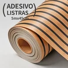Revestimento de Papel Adesivo Madeira Ripada 3D 5 Metros x 45cm Auto Adesivo Colante  1/2/3 Peças