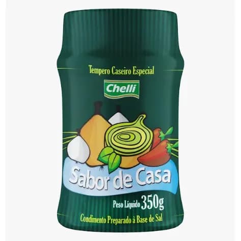 Tempero pronto à base de sal Sabor de Casa 350g - Chelli com mix de especiarias