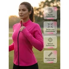 JAQUETA FEMININA DRY FIT HELANCA COM ZIPER | PROTEÇÃO UV, LEVE, CONFORTÁVEL, TREINO E CAMINHADA.