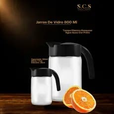 Kit 03 Jarras Vidro 800ml ideal para restaurante|bar|chirrascaria|armazenamentode líquido|suco|agua|cozinha