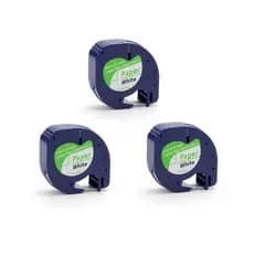 3x Fita Etiquetadora Dymo 91200t 10697 Letratag Papel 12mm Compatível