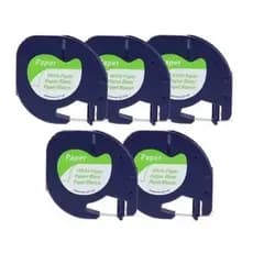 5x Fita Rotuladora Dymo 91200t Letratag Papel 12mm Compatível 91200t 10697