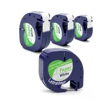 4x Fita Rotuladora Dymo 91200t Letratag Papel 12mm Compatível 91200t 10697