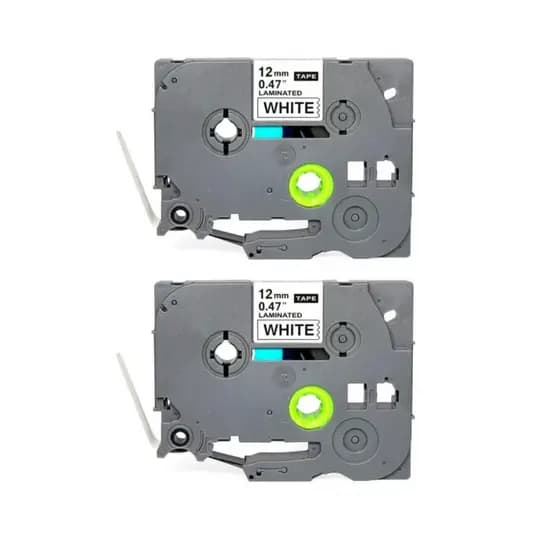 2x Etiqueta Rotuladora Tz 231 Tze-231 Compatível Pt-h110 Pt-h105 Branca 12mm