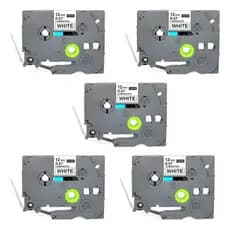 5x Fita Rotuladora Tze Tz 231 Compatível Brother 12mm Branco