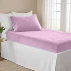 Jogo De Lençol Solteiro 2 Peças Plush Manta Flannel - Rosa Bebê