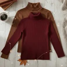 Kit 2 Cacharrel Feminino Gola Alta Canelado Confortável Ideal para Dia a Dia Estilo Clássico Moderno