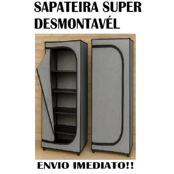 Armário de Sapatos Sapateira com Zíper 4 Andares Desmontável