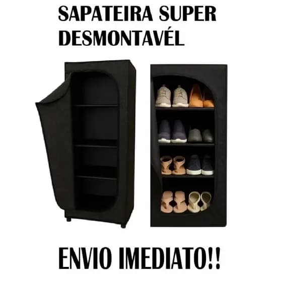 Sapateira Organizadora com Zíper 4 Andares Ideal para Produtos de limpeza