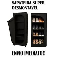 Sapateira Organizadora com Zíper 4 Andares Ideal para Produtos de limpeza