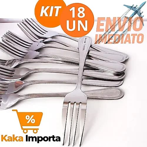 Kit 18 Garfos de Mesa Aço Inoxidável de Alta Qualidade, Garfo para Uso Diário e Profissional Buffet