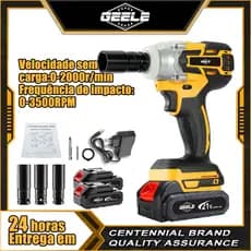 Chave De Impacto Parafusadeira Furadeira 300NM Com 2 Baterias 21V Brushless