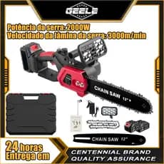 Moto Serra Elétrica  2000W Muito Potente12 Polegadas Com Duas Baterias 21v Speed 3000m/min GEELE