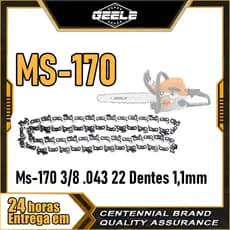 Corrente Motosserra Compativel Stihl Ms-170 1,1mm 3/8 .043 22 Dentes 22 Dentes