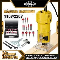 Tupia Laminadora 800W Manual ProfissionalKit Fresa E Maleta De 12 Peças