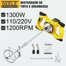 Misturador De Tinta E Argamassa 1300W ArsthecoSeis   velocidades ajustáveis