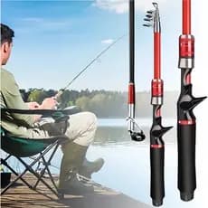 1.6M/1.8M/2.1M Vara de Pesca de Fibra de Vidro Telescópica Portable Ultralight Carp Pole!