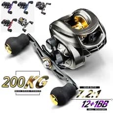 Novo AK2000 Cast 7.2 : 1 18 max 200kg Carretel De Pesca De Arrasto + Freio De Liberação Magnética 1BB Para Salwato .