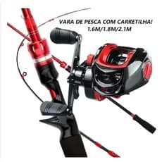 Vara De Pesca Telescópica De Fibra De Carbono De Bambu Com Carretel 1.6M-2.1M ReelMax30KG .