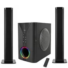 Sistema de Som 2.1 C/ Subwoofer 6.5" 400W, Bluetooth, USB/SD, Rádio FM, Luz RGB - Home Theater