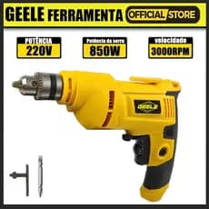 Furadeira 3/8 pol Reversível 850W Mandril 10mm Auto Reverso Profissional