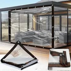 Lona Transparente Impermeável Reforçada Cobertura para Portas e Terraços Garagem e Proteção de Hortas