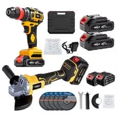KIT 21V Esmerilhadeira angular + furadeira de lítio sem escova brushless