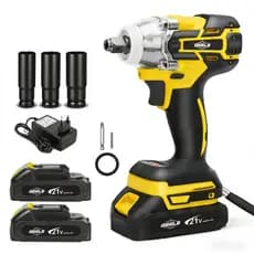 Chave De Impacto Parafusadeira Reforçada Portátil 1/2" 21v Carregador Bivolt Brushless 300N GEELE