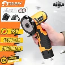 12V Esmerilhadeira Lixadeira Sem Fio Portátil Serra Mármore 3 Bateria