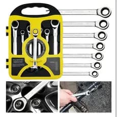 Chave Combinada Catraca Jogo Chaves 7pcs Cabeça Móvel 8-19mm