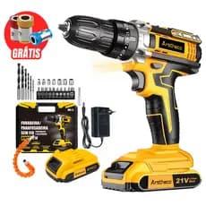 Parafusadeira/Furadeira be Impacto Kit Maleta com duas baterias 12/21V 220V/110V 3/8"