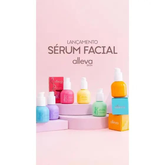 Sérum Facial Alleva 30ml – 6 Versões (Rosa Mosqueta, Vitamina C, Antiacne, Clareador, Multifuncional)
