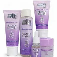 Kit Skincare Completo Wike Make Glow Lab – Limpeza, Tonificação, Tratamento e Esfoliação Facial