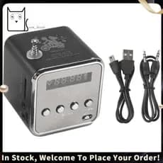 TD-V26 Digital Portátil Mini Receptor De Rádio Fm LED Alto-Falante Sem Fio MP3 Suporte Cartão SD/TF Preto