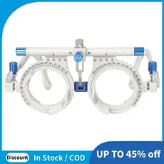 Armação De Lente De Teste Óptico Quadro De Optometria PD 48-80mm Ajustável 4 Slots Com Escala De Distância Ocular Exames