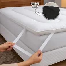 Pillow Top Solteiro Casal Queen King Micropercal 400 Fios Aveludado Fibra 400g Elástico Cama Box 50cm