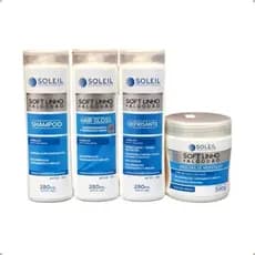 Kit Soleil Profissional Tratamento Cabelos Finos E Delicados Soft Linho