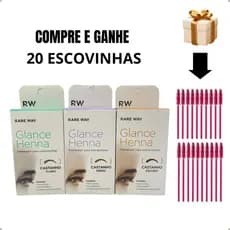 Kit 3 Henna Glance Tons Castanhos Claro + Médio + Escuro 3,5g