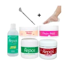 Repos Amaciante de Cutículas 150ml Creme Removedor Ureia 120gr + Esfoliante Parafina + Espátula 222