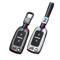 [Presente de Luxo] Capa de Chave de Carro para VW Volkswagen Jetta Golf Passat Beetle Seat Polo B5 (2 Botões) 5641 RI7W
