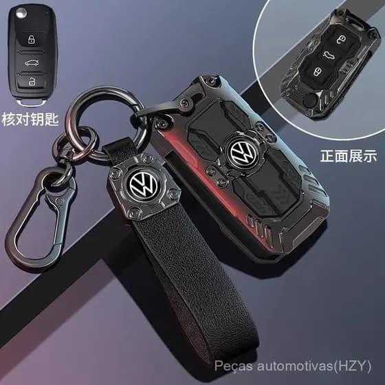 Capa Protetora de Chave de Carro em Liga de Zinco para VW, Volkswagen, Golf 7, MK7, Tiguan, MK2, SEAT Ateca, Leon FR 2,