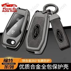Capa de Chave de Carro Flip de Metal de Liga de Zinco para Ford Ranger Wildtrak T6 Fiesta Mo TZXC