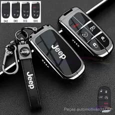 Capa de Chave de Carro Remota Proteção Automática Jeep Renegade Compass Grand Cherokee Chrysler 300C Wrangler Dodge 65 I