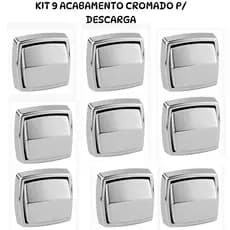 Kit com 9 Acabamentos Cromados para Válvula de Descarga Padrão Deca/Hydra